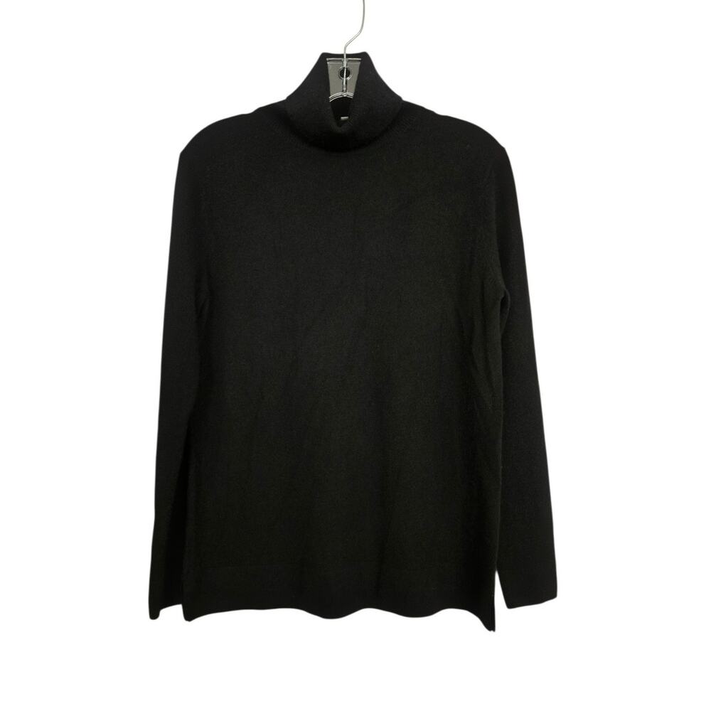 Minimalist Neiman Marcus 100% Cashmere Turtleneck Sweater Black Size M Basic
